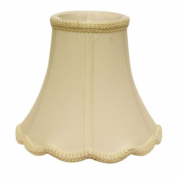 Estallar 16 in. Ivory Slanted Scallop Bell Monay Shantung Lampshade, Egg ES3095466